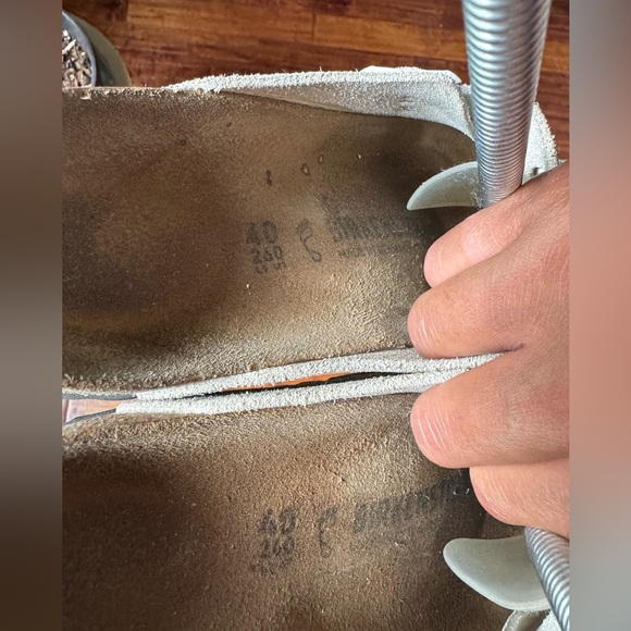 Birkenstock Boston Suede Embossed clogs - Corduroy Antique White Size 40 - Picture 13 of 13